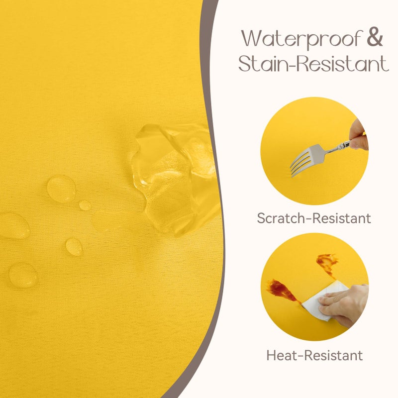 Romanstile Spring Rectangle Tablecloth - Waterproof and Wrinkle Resistant Washable Polyester Table Cloth for Kitchen Dining/Party/Wedding Indoor and Outdoor Use (60 x 84 inch, Yellow) - Image 3